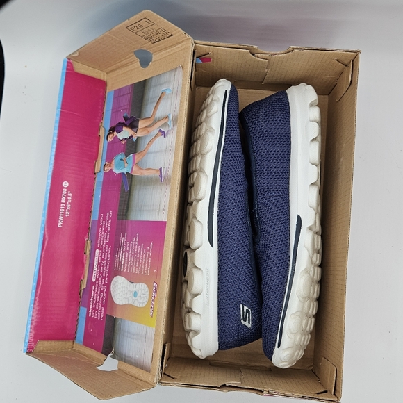 Sketchers go walk memory foam slipon navy dazzle shoes size 9.5 - Picture 4 of 16